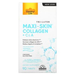 Country Life Tri-Layer Maxi Skin Collagen + C&A 90 Tablets